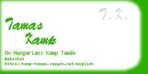 tamas kamp business card