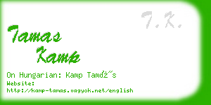 tamas kamp business card